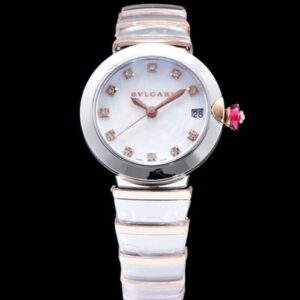 Bvlgari white dial diamond watch White