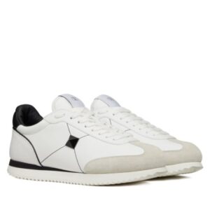 Valentino Unisex Stud Around Low-Top Calfskin And Nappa Leather Trainer