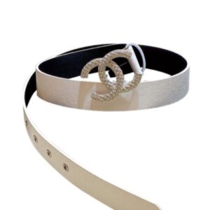 Chanel Caviar Cowhide Belt White