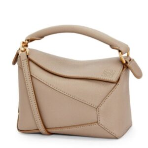 Loewe Mini Puzzle Bag In Soft Grained Calfskin Apricot