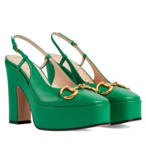 Gucci Women's High Heel Pump 723837 Green