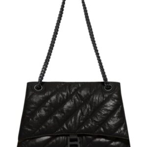 Balenciaga Crush Medium Chain Bag Quilted Black