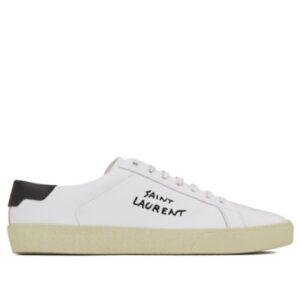 Saint Laurent Unisex Court Classic Sl/06 Embroidered Sneakers In Leather White