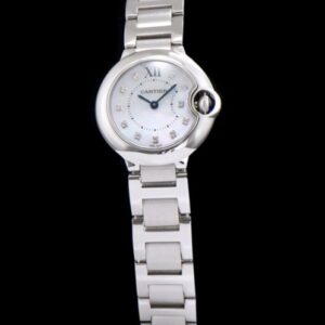 Cartier Ballon Bleu Silver Diamond Dial Ladies Watch White