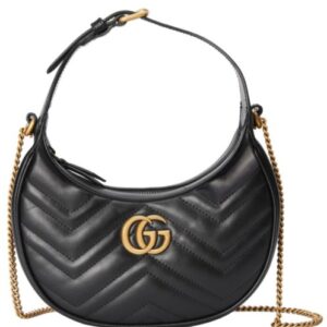 Gucci GG Marmont Half-moon-shaped Mini Bag Black