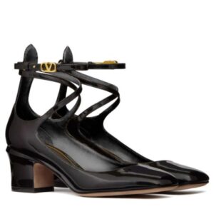 Valentino Women's Valentino Garavani Tan-Go Patent Leather Pump 60MM Black