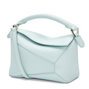 Loewe Mini Puzzle Bag In Classic Calfskin Light Blue