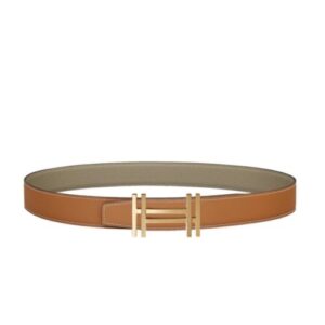 Hermes H Au Carre Belt Buckle & Reversible Leather Strap 32mm Khaki