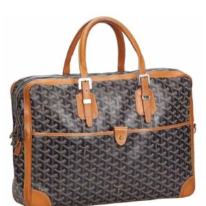 Goyard Ambassade Briefcase Goyardine MM Coffee