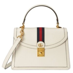 Gucci Ophidia Small Top Handle Bag With Web 652683 White