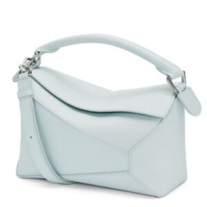 Loewe Mini Puzzle Bag In Classic Calfskin Light Blue