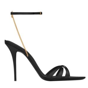 Saint Laurent Women's Melody Sandals In Crepe Satin Black