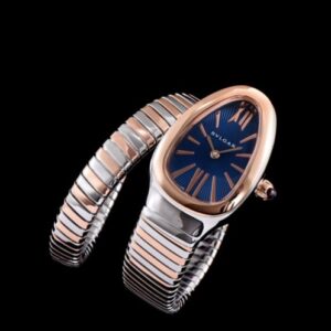 Bvlgari 18ct pink-gold and stainless steel watch Blue
