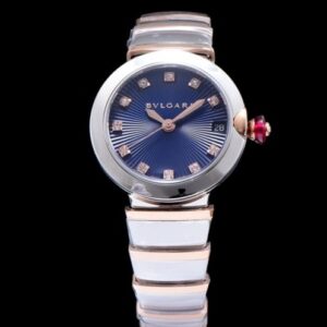 Bvlgari Lvcea 18ct pink-gold,stainless steel and diamond watch Blue
