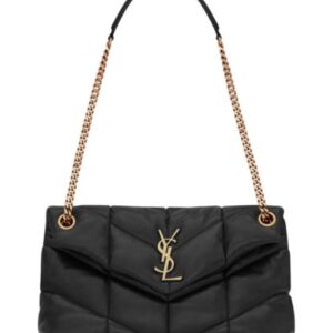 Saint Laurent Loulou Puffer Small Bag In Quilted Lambskin Black