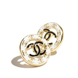 Chanel Women's Stud Earrings ABC98 White