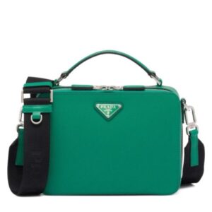 Prada Medium Prada Brique Saffiano Leather Bag 2VH069 Green