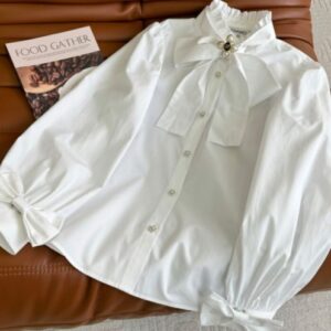 Chanel Women's Bow Design Shirt White