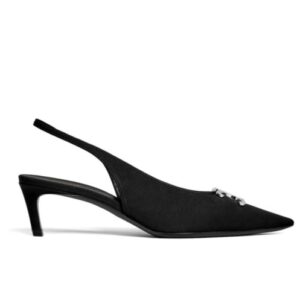 Celine Women's Alma Triomphe Slingback In Gros-Grain Black