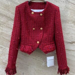 Chanel Women's Tweed Jacket Red