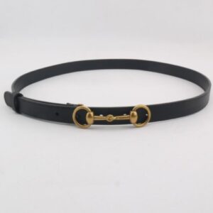Gucci Women's Leather belt with Horsebit Black