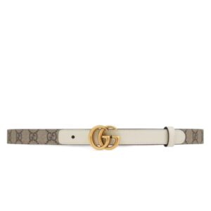 Gucci GG Marmont Thin Belt White