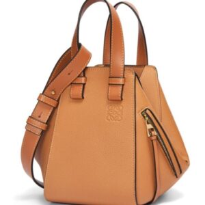 Loewe Compact Hammock Bag In Soft Grained Calfskin Coffee