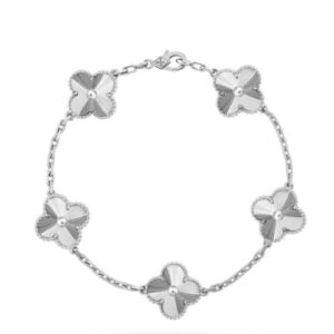Van Cleef & Arpels Women's Vintage Alhambra Bracelet, 5 Motifs Silver