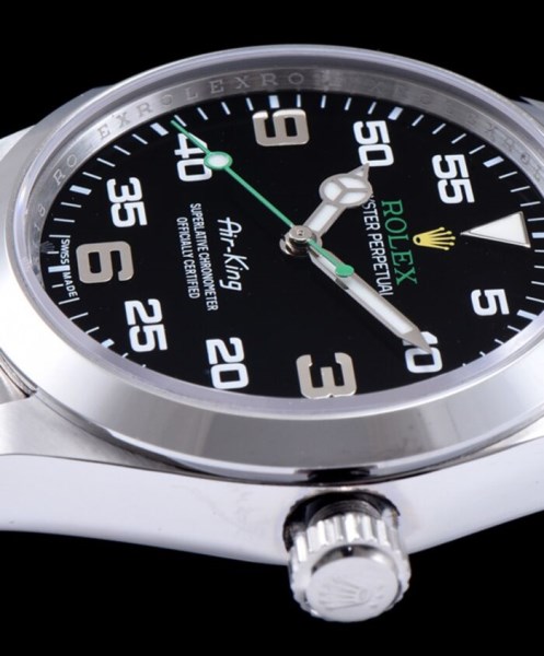 Rolex Stailess Air king Watch Black - Image 4