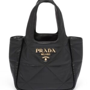 Prada Small Nappa-leather Tote Bag With Topstitching 1BG451 Black