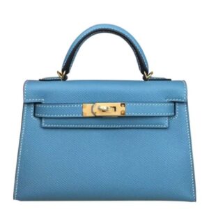 Hermes Kelly Bag 19 Epsom Leather Blue