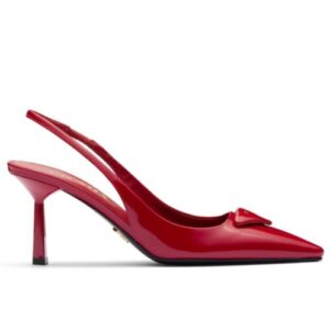 Prada Women's Brushed Leather Slingback Pumps 1I901M Red