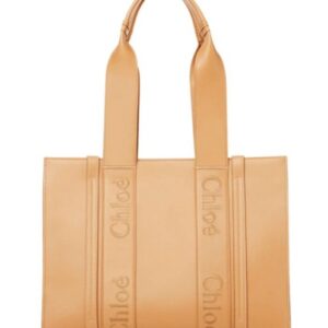 Chloe Medium Woody Tote Bag Apricot