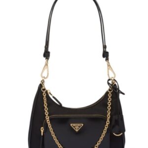 Prada Re-Nylon And Brushed Leather Mini-bag 1BC198 Black