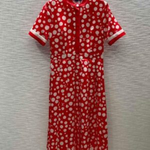 Louis Vuitton Women's Polka Dot Dress Red