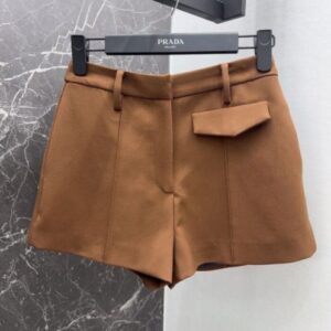 Prada Women's Gabardine Shorts Dark Coffee