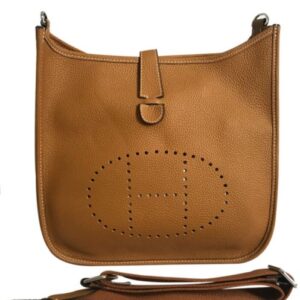 Hermes Tan Evelyne Shoulder Togo III PM Bag Light Coffee