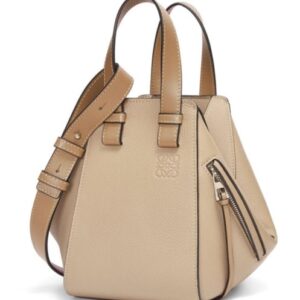 Loewe Compact Hammock Bag In Soft Grained Calfskin Gray