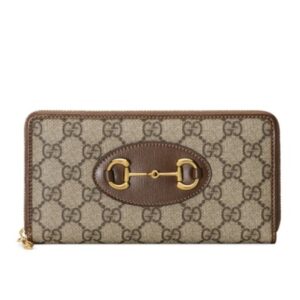 Gucci 1955 Horsebit Zip Around Wallet 621889 Coffee