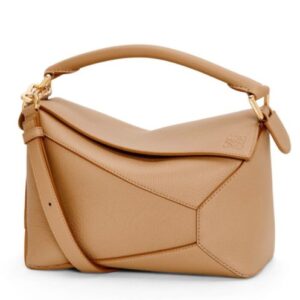 Loewe Small Puzzle Bag In Soft Grained Calfskin Coffee
