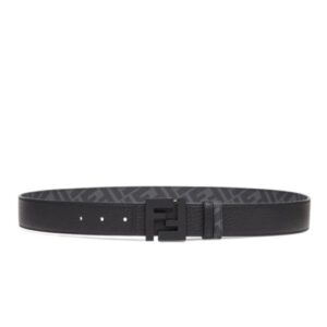 Fendi Leather And Fabric Belt Black