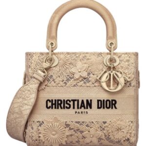 Christian Dior Medium Lady D-Lite Bag Apricot