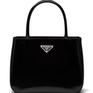 Prada Brushed Leather Handbag 1BA320 Black