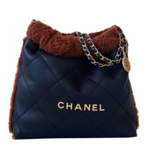 Chanel 22 Small Handbag AS3260 Dark Blue