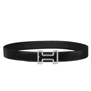 Hermes Men's Tonight belt buckle & Reversible leather strap Black