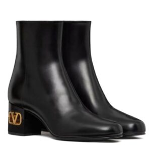 Valentino Garavani Heritage Calfskin Ankle Boot 60MM Black