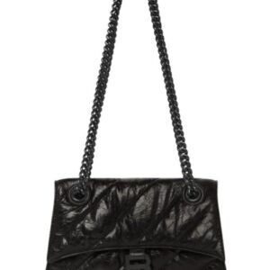 Balenciaga Crush Small Chain Bag Quilted Black