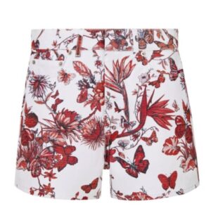 Christian Dior Women's Jouy Mexico Motif Shorts Red