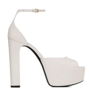 Saint Laurent Women's Jodie Platform Sandals In Smooth Leather Cream
