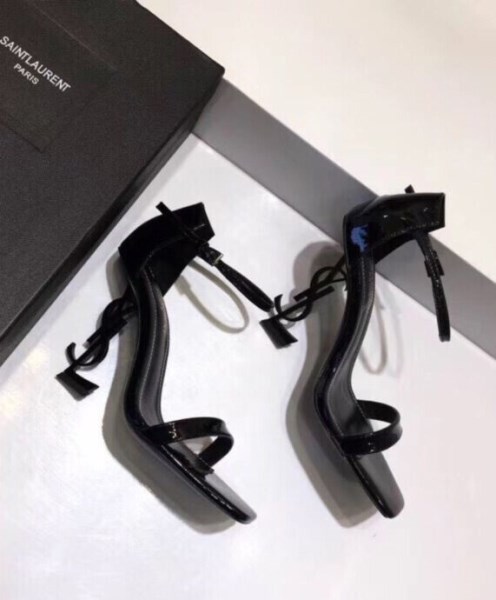 Saint Laurent Women's Opyum Sandals With Black Heel Black - Image 5